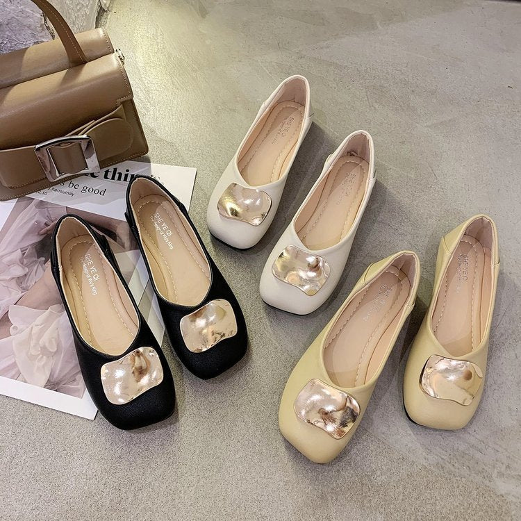 Elegante Ballerina Schuhe aus Leder mit Schmuckapplikation – Ergonomische Passform für Komfort und Stil, Schwarz 4