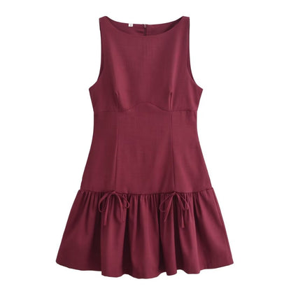 Fina Dam Klänningar A-Line Polyester Rund Halsringning-6