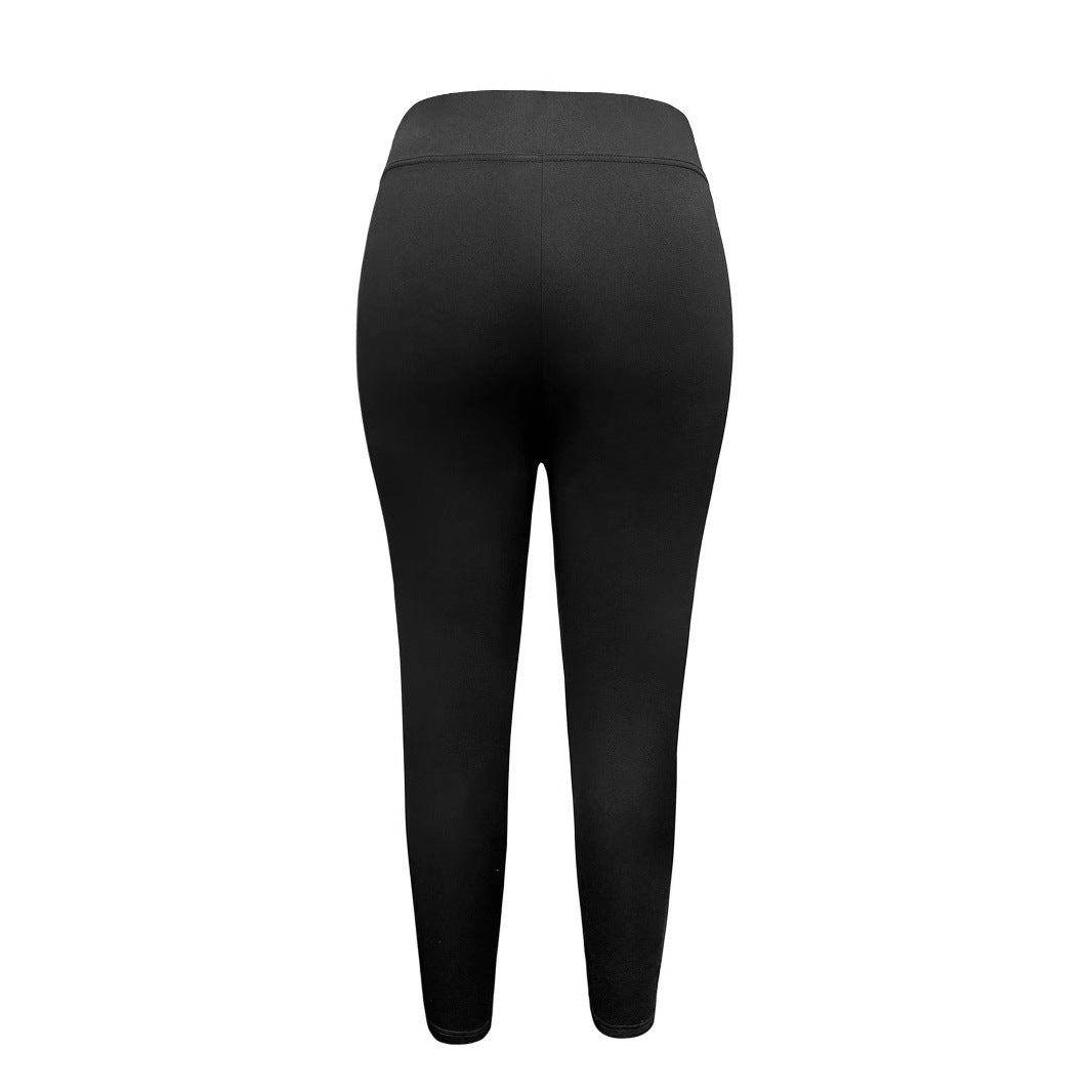Dam Leggings Hög Midja Med Sidofickor Elastiskt Tyg-4