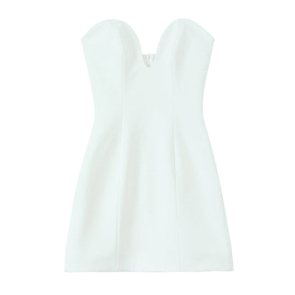 Variant image for Damklänning A-Linje V-Hals Mini Monokromt Tyg-1