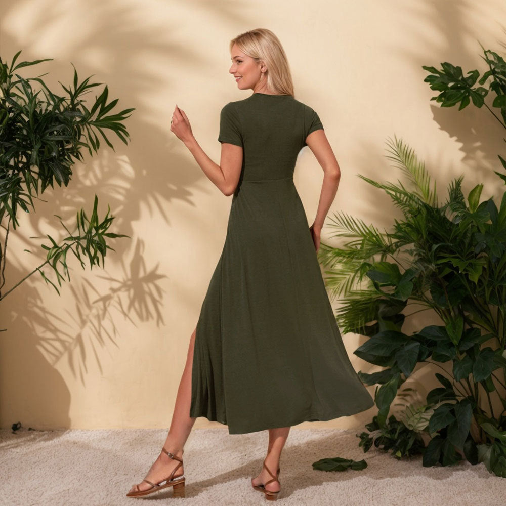 Fina Dam Klänningar A-Line Midi Monokrom Polyester-3