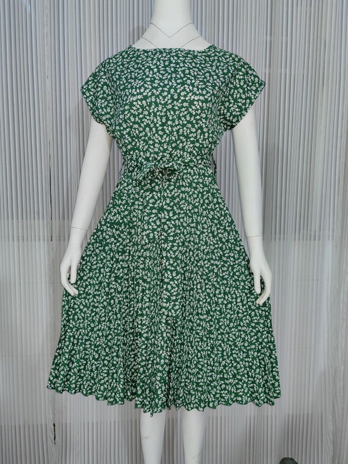 Fina Dam Klänningar Blommig Midi Veckad Polyester-1