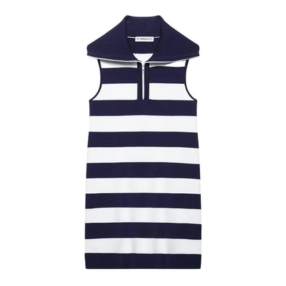 Kvinnors Klänning Chic Krage Ränder Stretchigt Tyg 2