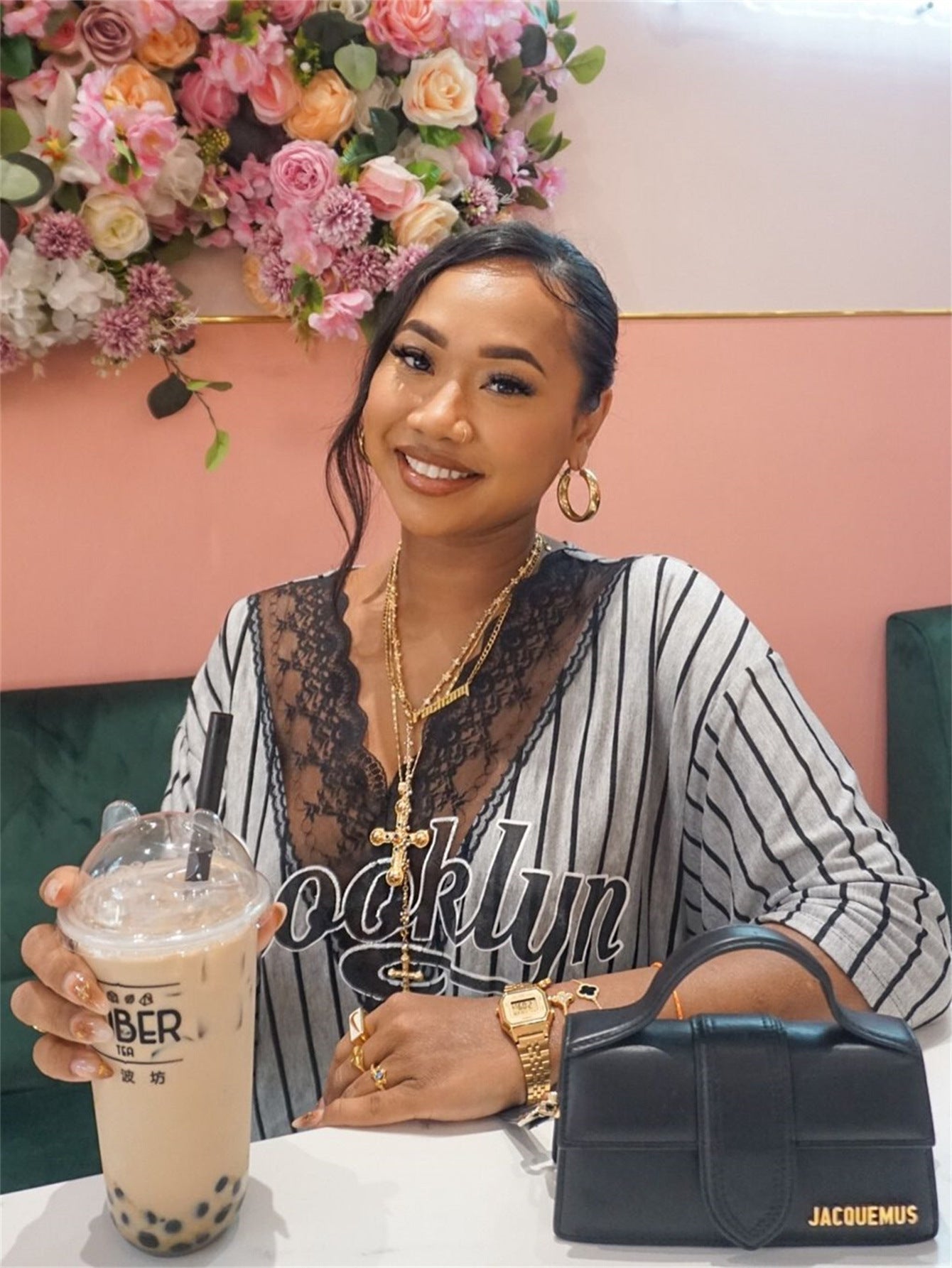 Dam T-shirt V-ringad Polyester Trendig Stil Komfortabel Passform-6