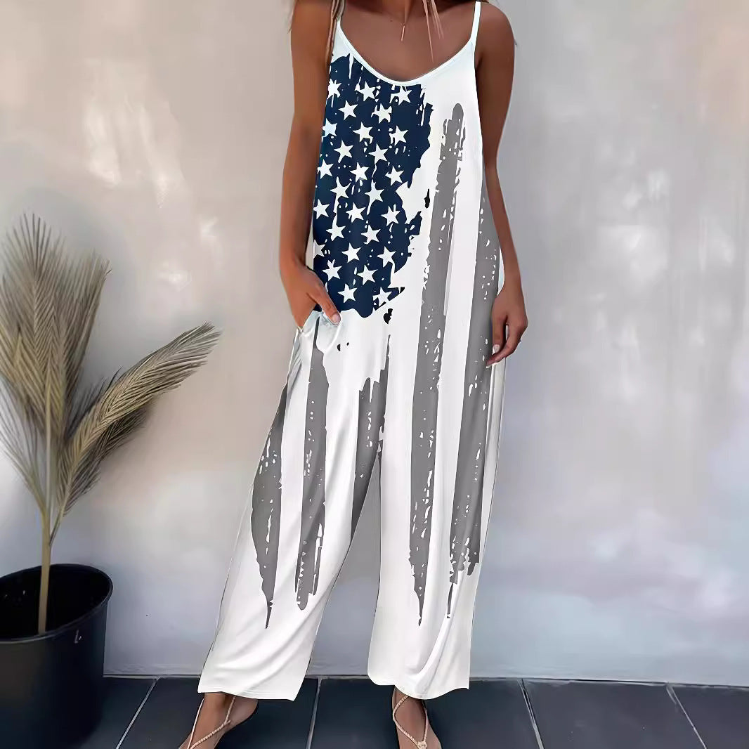 Justerbara Bärbyxor för Dam i Tryckt Polyester – Långa och Bekväma för Avslappnade Dagar 5