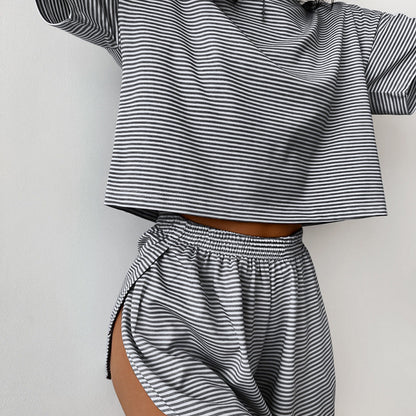 Variant image for Dam Byxdress Kortärmad Randig Polyester Avslappnad Passform-5