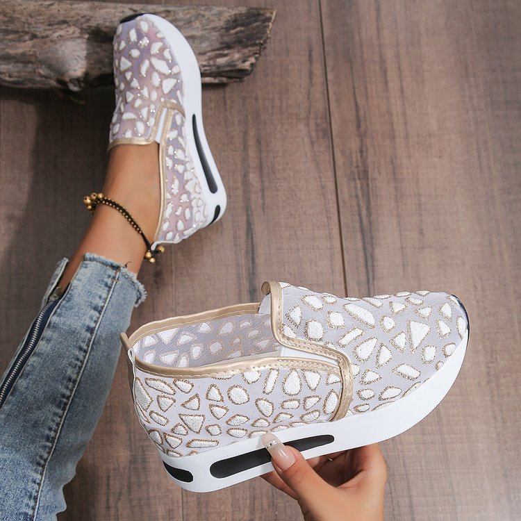 Kvinnors Slip-On Sneakers Hålmönster Lättviktig Textil 1