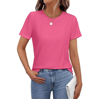 Dam T-shirt Monokrom Randig Löst Passform 100% Bomull-4