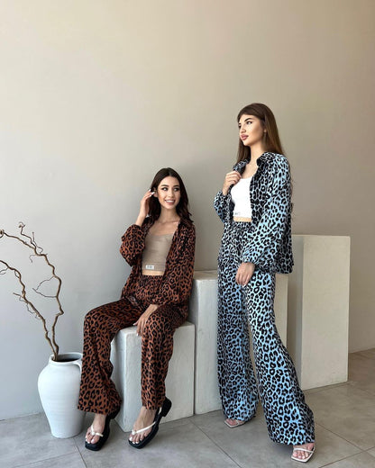 Dam Topp och Byxor Set Djurmönster Polyester-3