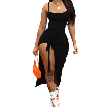 Variant image for Kvinnors Bodycon Klänning Med Veckad Midjelastband Mjuk Blandning-1