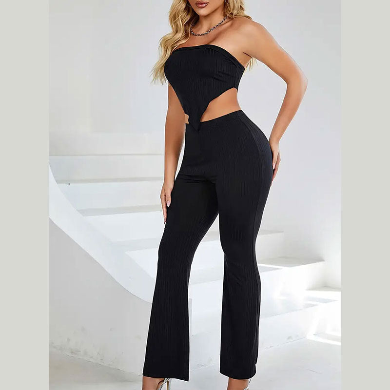 Dams Jumpsuit Asymmetrisk Design Elastiskt Tyg-2