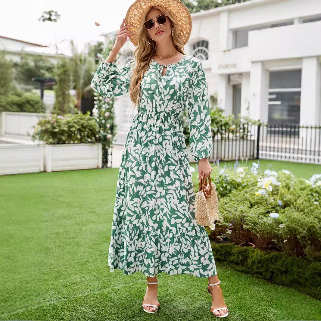 A-linjeformad Dam Klänning i Tryckt Polyester för Fina Tillfällen – Eleganta Damklänningar för Sommarens Evenemang 3