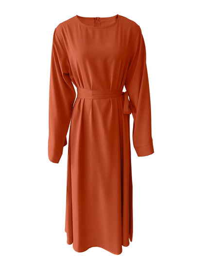 Maxikjol Dam med Snörningar i Polyester, Lång Kjol för Plus Size-1