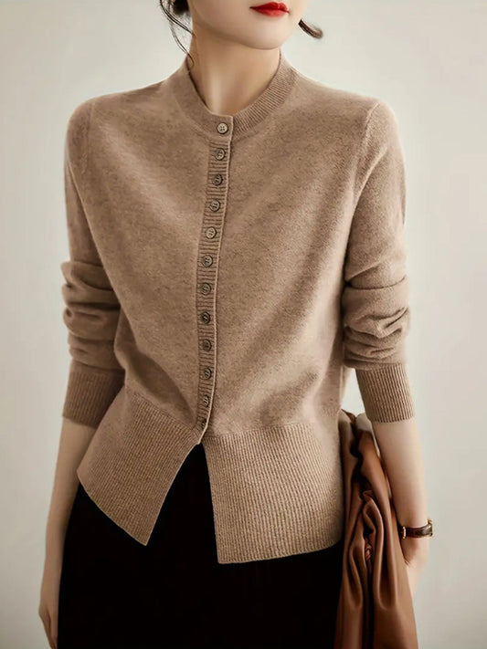 Dam Cardigan Enkel Viscose Normal Passform 95% Viskos-1