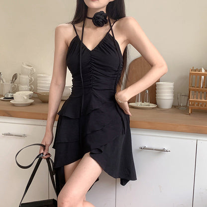 Dam Sommarklänning Asymmetrisk Rüsch Detaljer Lätt Material 3