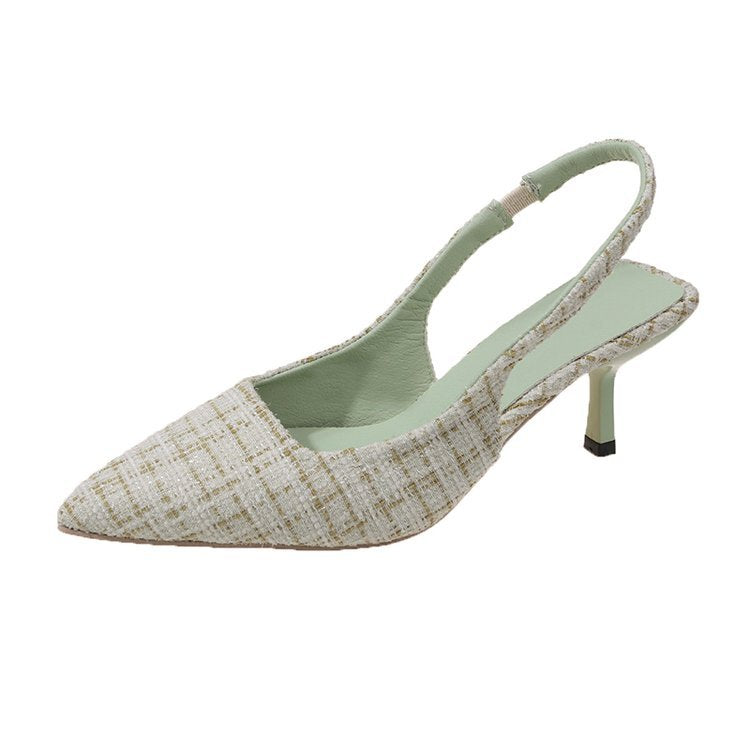 Kvinnor Slingback Pumps Elegant Tyg Vadderad Innersula 9