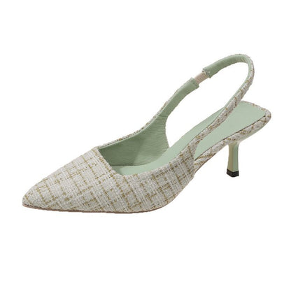 Kvinnor Slingback Pumps Elegant Tyg Vadderad Innersula 9