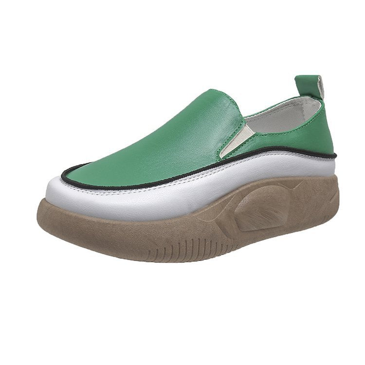 Kvinnors Slip-On Sneakers med Modern Platå i Syntetiskt Läder – Andningsbar och Slipbeständig Gummisula 9