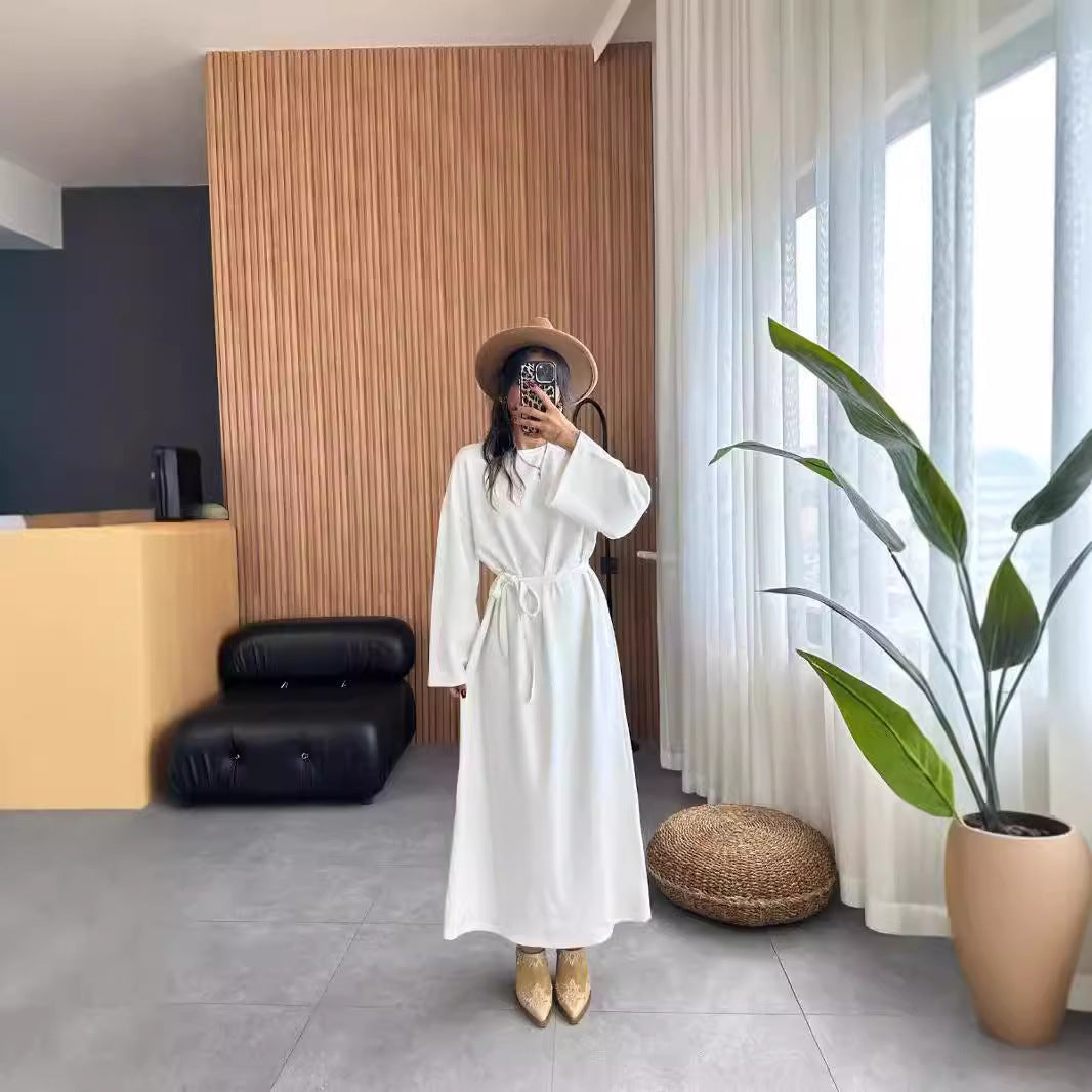 Dam Långklänning Löst Draperad Polyester för Fest-3