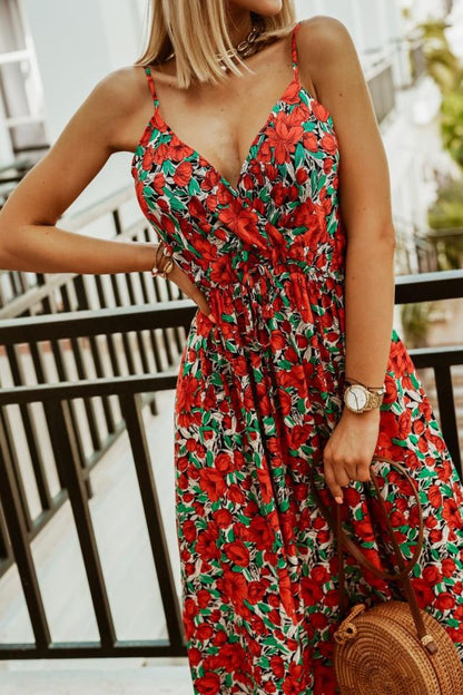 Variant image for Dam Maxiklänning Bohemisk V-Ringning Elastisk Polyester-26