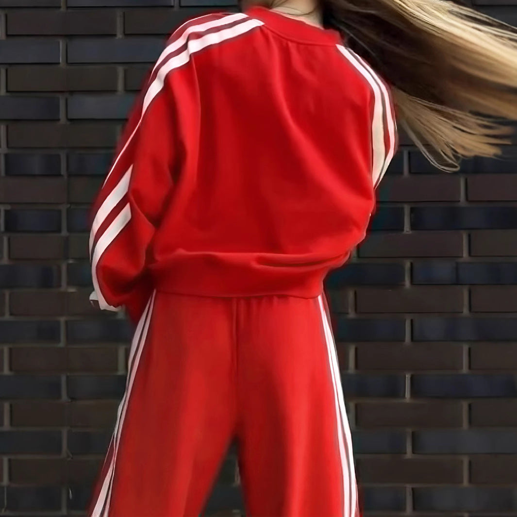 Dam V-ringad Tröja och Byxor Set Polyester Spandex-5