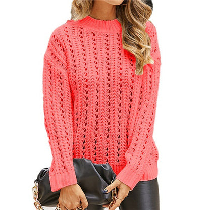 Dam Långärmad Tröja Geometrisk Mönster Akryl-6