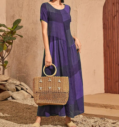 Variant image for Kvinnlig Klänning Rutigt Casual Polyester-25