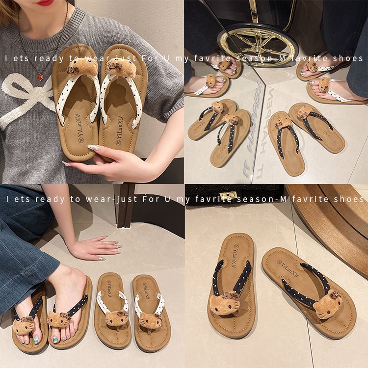 Dam Sandaler Tåavskiljare Lekfull Design Mjuk Fotbädd-4