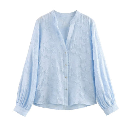 Herrskjorta Långärmad Blommig 100% Bomull Avslappnad Passform-1