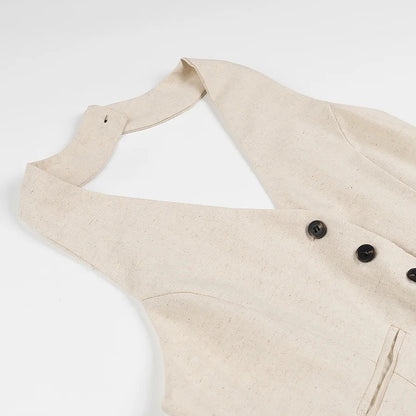Kvinnor Jumpsuit V-ringning Lätt Material-3