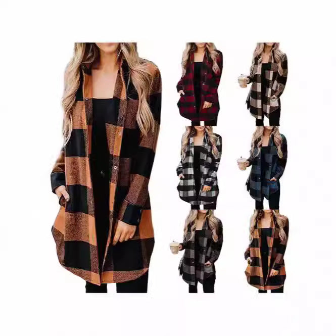 Kvinnors Lång Kappa Urban Stil Polyester-2