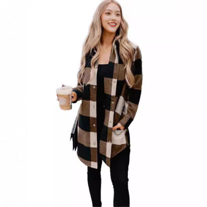 Kvinnors Lång Kappa Urban Stil Polyester-6