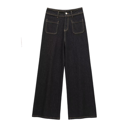 Dam Byxor Raka Polyester Färgblockering Fotledslängd-1