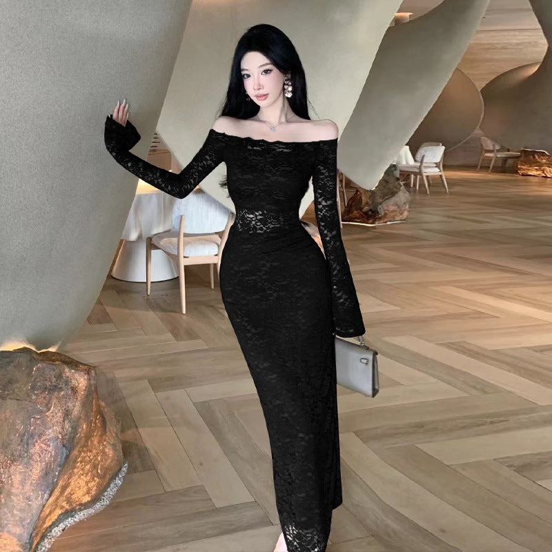 Damklänning Bodycon Slim-Fit Unik Design Högkvalitativt Tyg-1