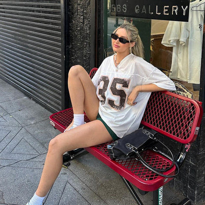 Dam T Shirt V-ringad Spandex Kort Ärmar Trendig Design-5