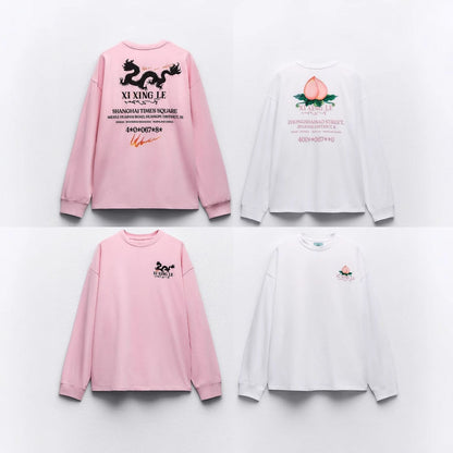 Stickad Dam Tröja Minimalistisk Design Bomullsblandning-6