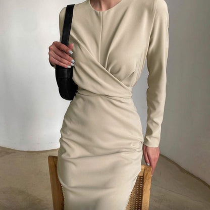Kvinnors Bodycon Klänning Hög Midja Polyester A-linjeformad-5