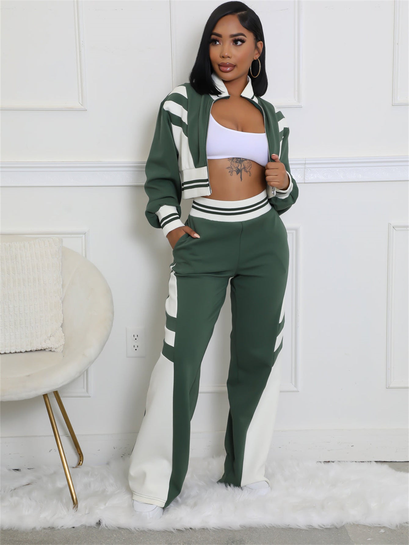 Variant image for Dam Långvapen Set Patchwork Polyester och Spandex-1