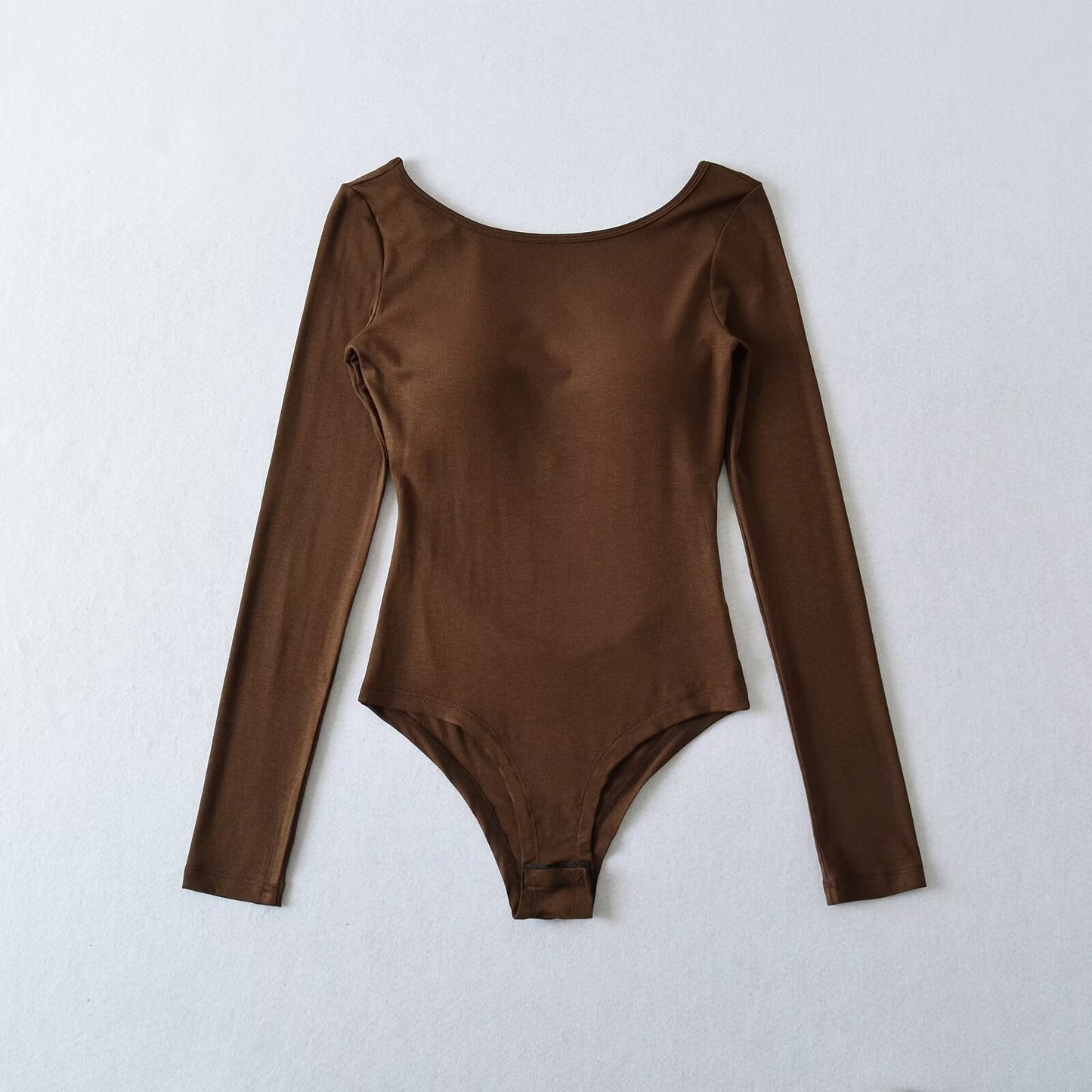 Långärmad Bodysuit för Kvinnor i Andningsbart Tyg – Elegant Design med Rund Halsringning, Smickrande Passform 5