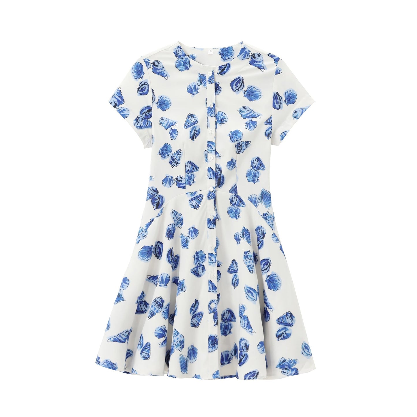 Fina Dam Klänningar A-linjeformad Kortärmad Blommönster Polyester-4