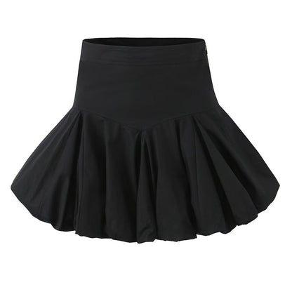 Kvinna Kort A-linjeformad Kjol Tvåfärgad Polyester-3