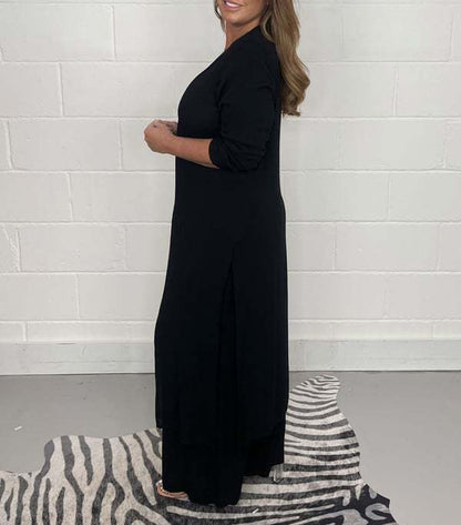 Dam Topp och Byxor Set Street Fashion Polyester Tre-fjärdedelsärmar-5