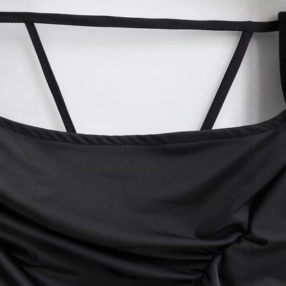 Kvinnors Omslagsklänning Justerbara Bärare Flödande Material-3