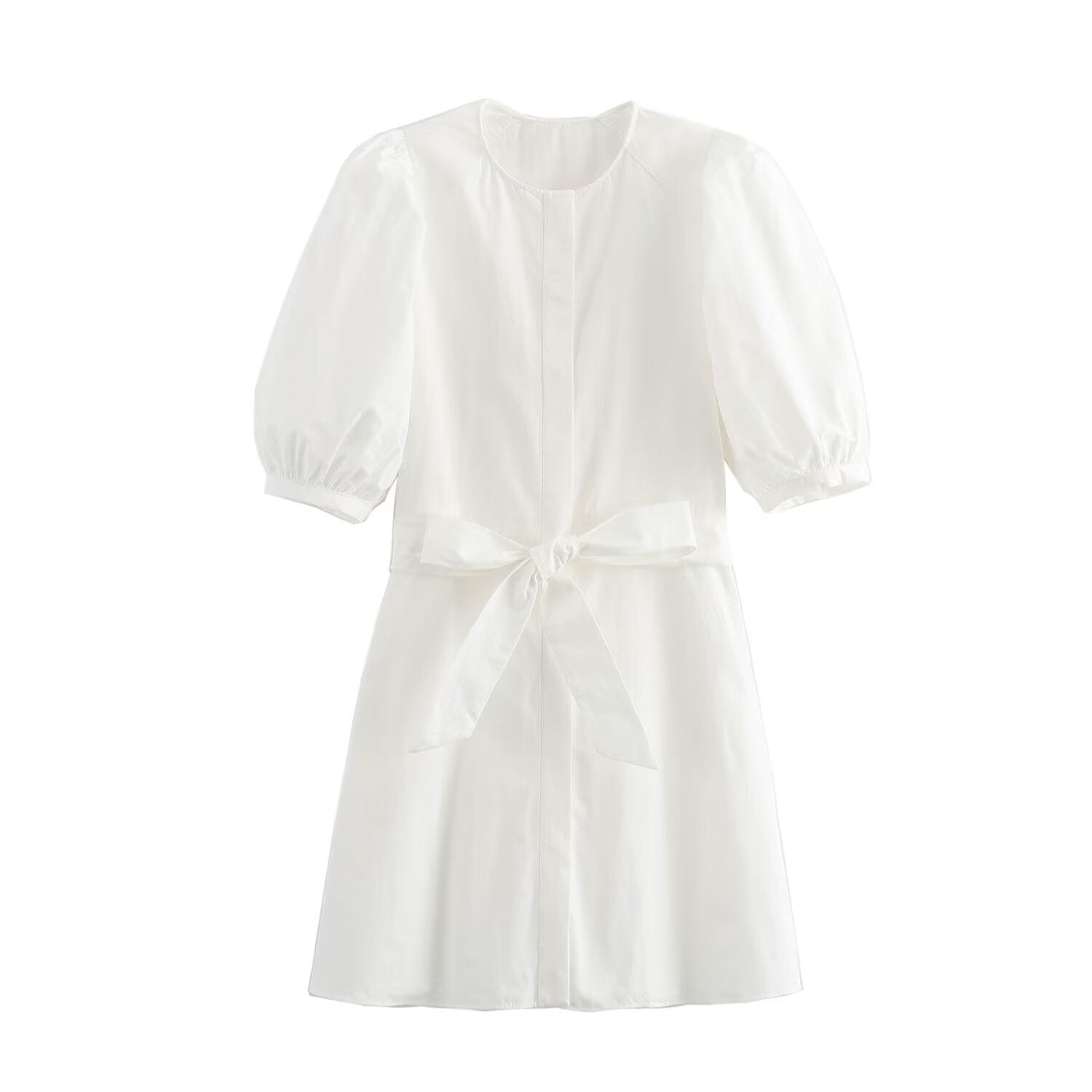 Dam Kort A-Line Klänning Randig 100% Bomull-6