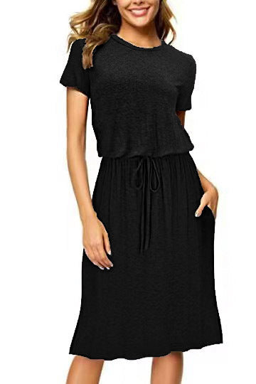 Variant image for Fina Dam Klänningar Midi Patchwork Polyester Rundhals Korta Ärmar-6