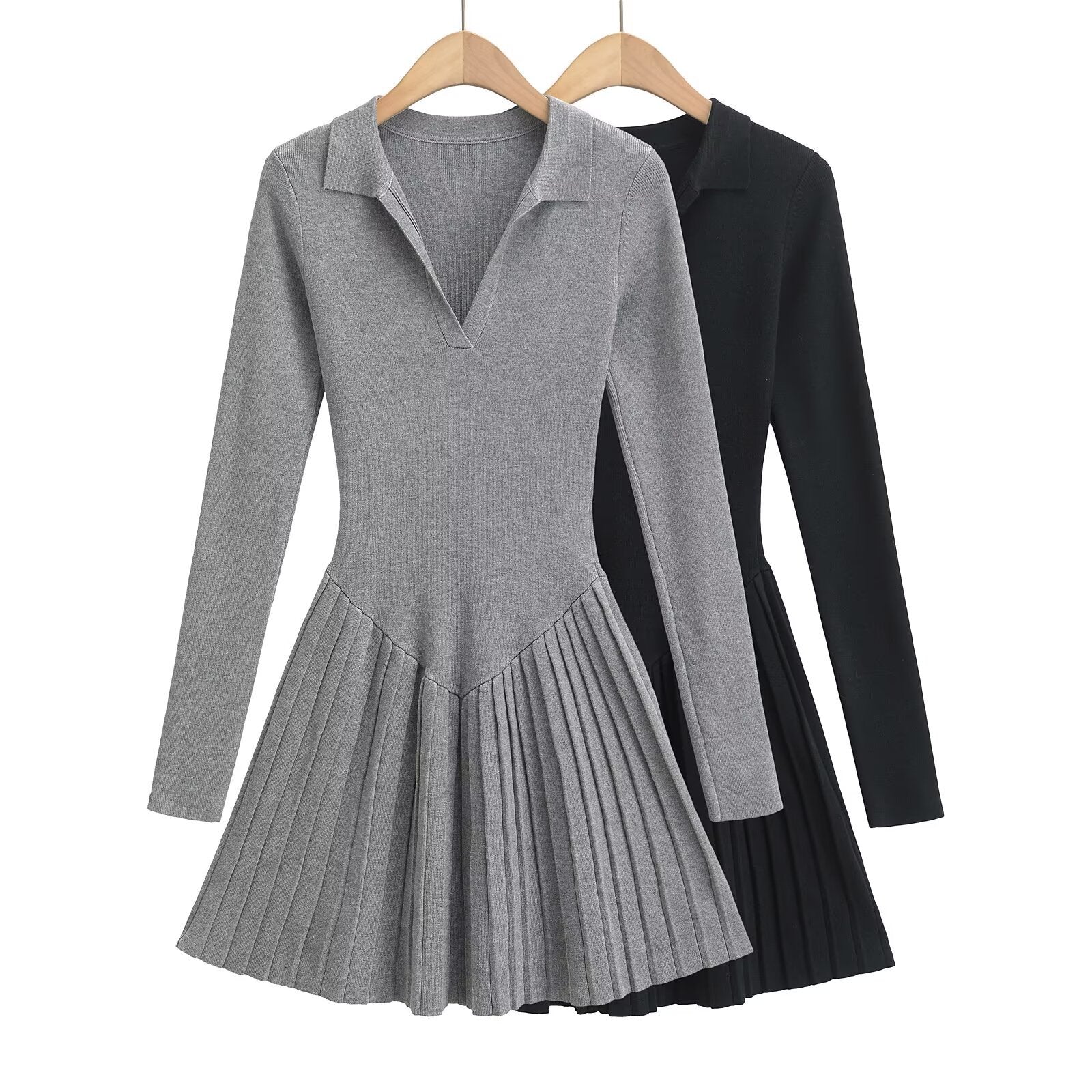 Kvinnors Klänning V-ringning Långa Ärmar Mjuk Andningsbar Tyg 2