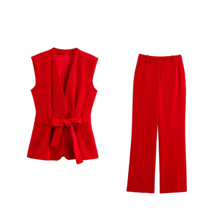 Damernas Byxdress Ärmlös Polyester med Vidbyxor-2