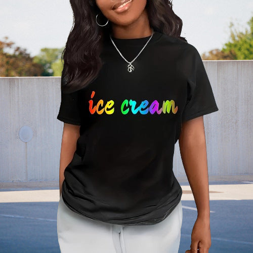 Kvinnors T-shirt Rund Nacke Polyester Normal Passform-5