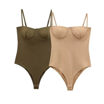 Kvinnors Bodysuit Justerbara Remmar Mjuk Elastisk Blandning 2