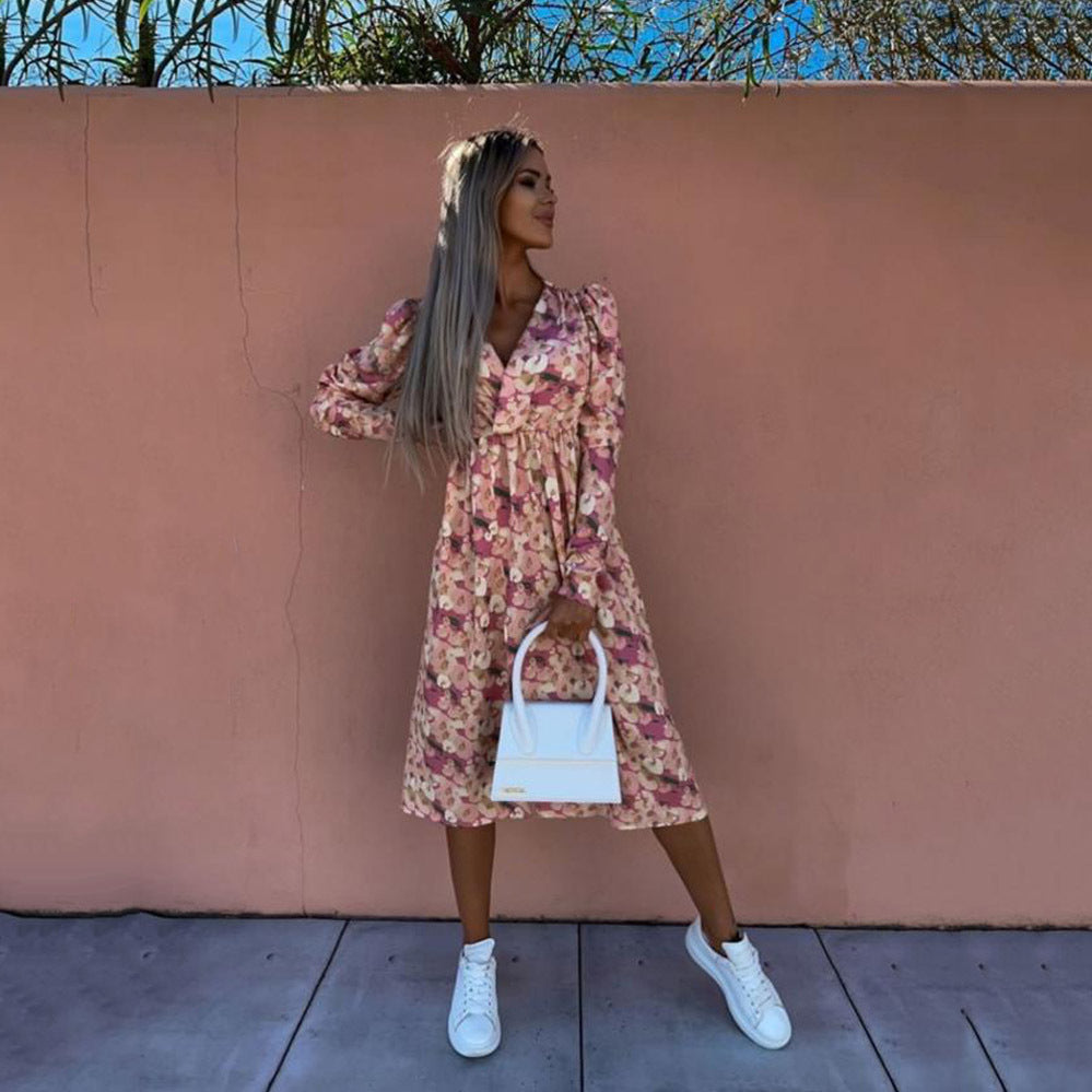 Variant image for Kvinnors Mini Klänning V-Ringning Spandex-55